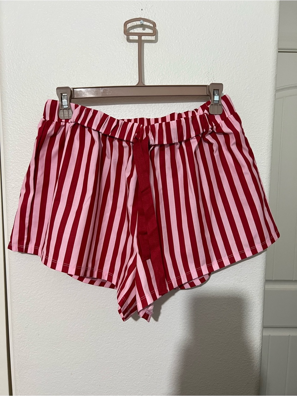 White Fox Boutique Red & Pink Striped Shorts - Picture 3 of 9